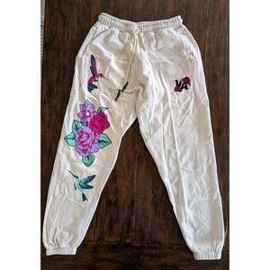 YoungLA 203 Zen Joggers Men's L Floral Hummingbird Graphic Cotton Sweatpant